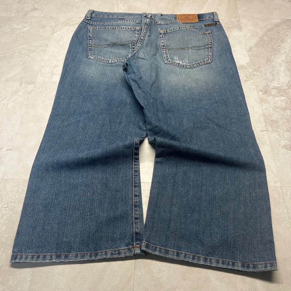 Lucky Brand Easy Rider Capri Jeans Blue Women 14 32 Wide Leg Baggy 90s USA